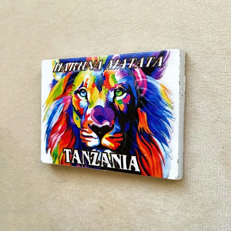 Tanzania Travel Souvenirs Home Improvement Items Collection Arts and Crafts Gifts Lion 3D stereo refrigerator magnet