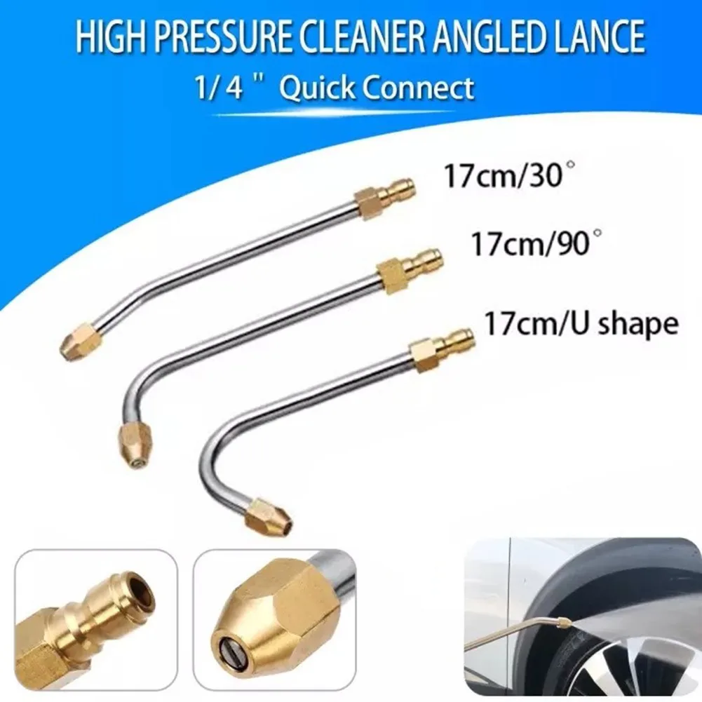 30° /90° /U-Shape Pressure Washer Lance Extension Nozzles 5000 PSI Spray Gun Power Pressure Washer Extension 1/4 Quick Connector