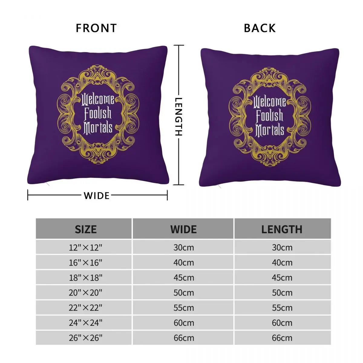 Welcome Foolish Mortals Haunted Mansion Square Pillowcase Polyester Linen Velvet Printed Decor Car Cushion Cover Wholesale 18