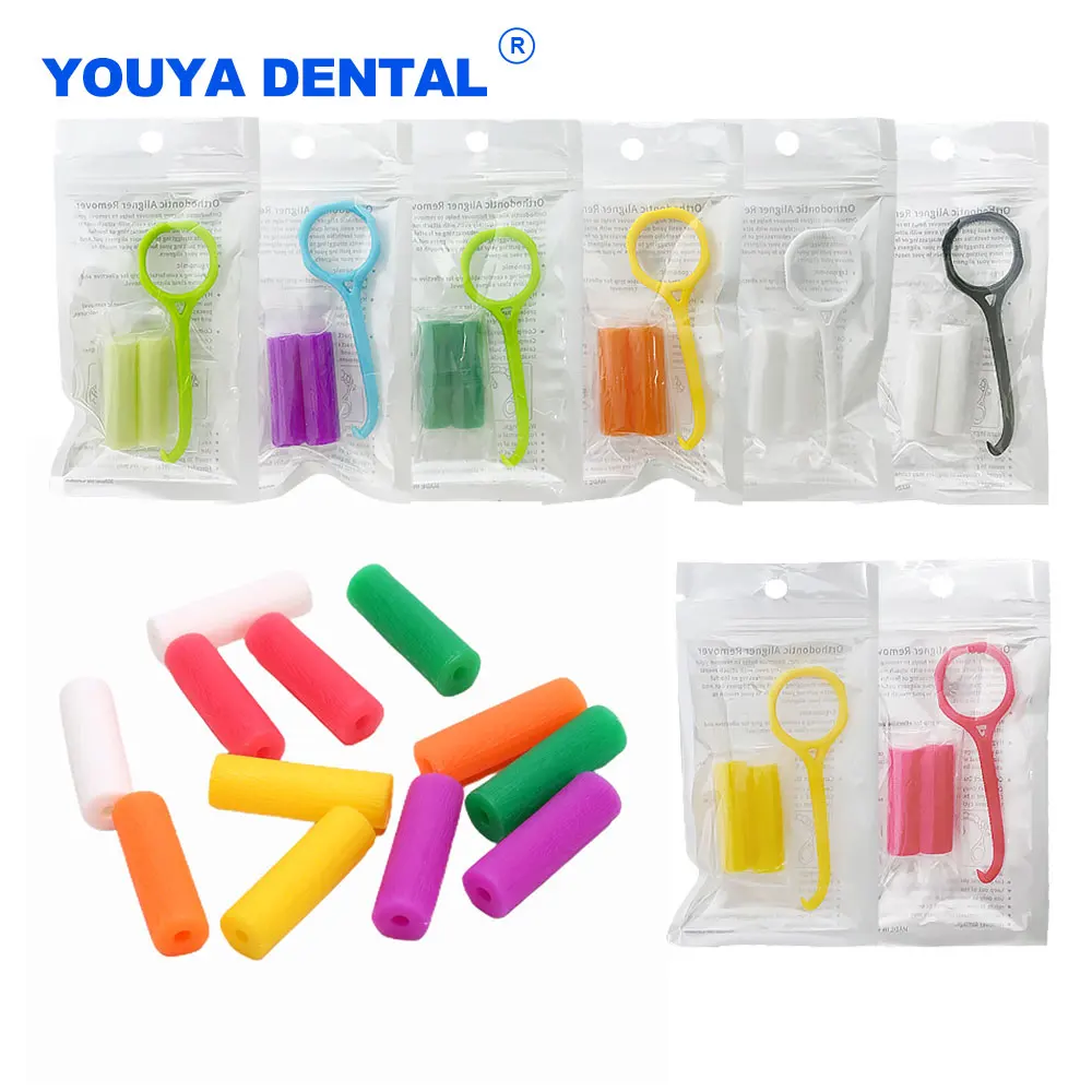 1set Dental Invisible Brace Extractor Removal Tool Orthodontic Aligner Chewies Tray Seaters Plastic Hook Beauty Health Care