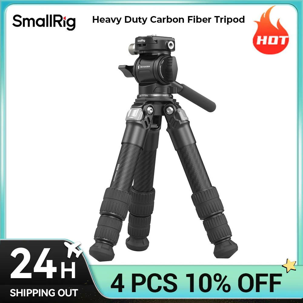 SmallRig Heavy Duty Carbon Fiber Tabletop Tripod Kit Load 10Kg for Desktop Shooting, Live Streaming 5025