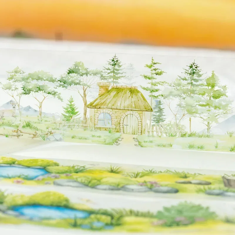 1 لفة الغابات المناظر الطبيعية الشريط حديقة PET سلسلة المواد اللاصقة الجبل خرافة كتيب DIY بها بنفسك الشريط سجل القصاصات 40 مللي متر * 2 متر