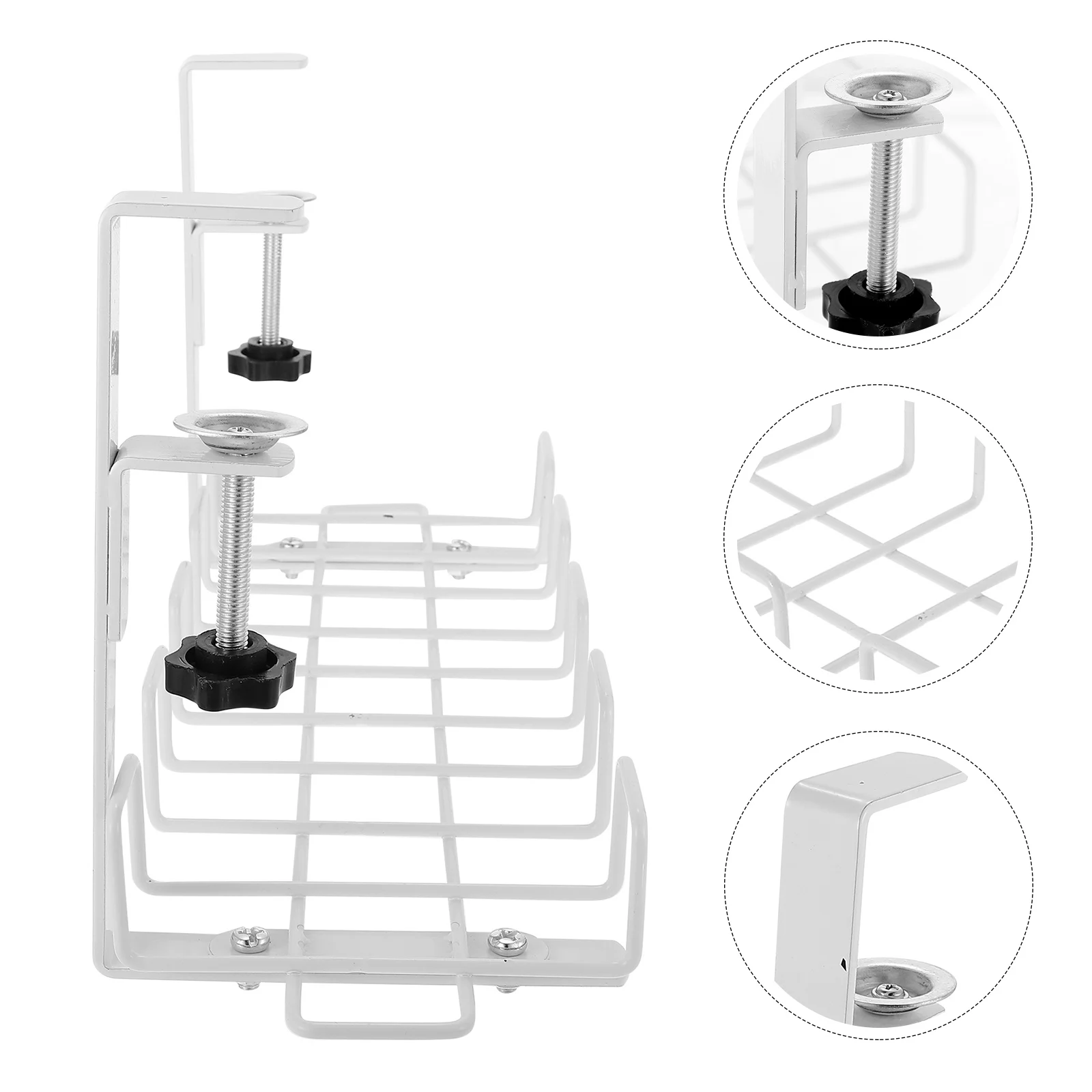 

Under Desk Organizer Cord Management Rack Cable Storage Basket Home Office Wire Rack Hanging Basket Sturdy Carbon