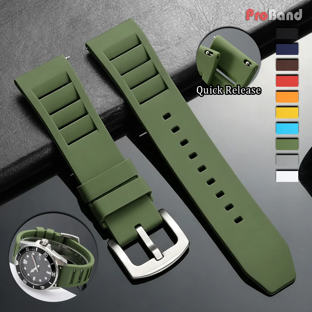 Silicone Watch Band 20mm 22mm Rubber for Seiko Smart Watch Strap Universal Men Women Replacement Straps Quick Release Bracelet