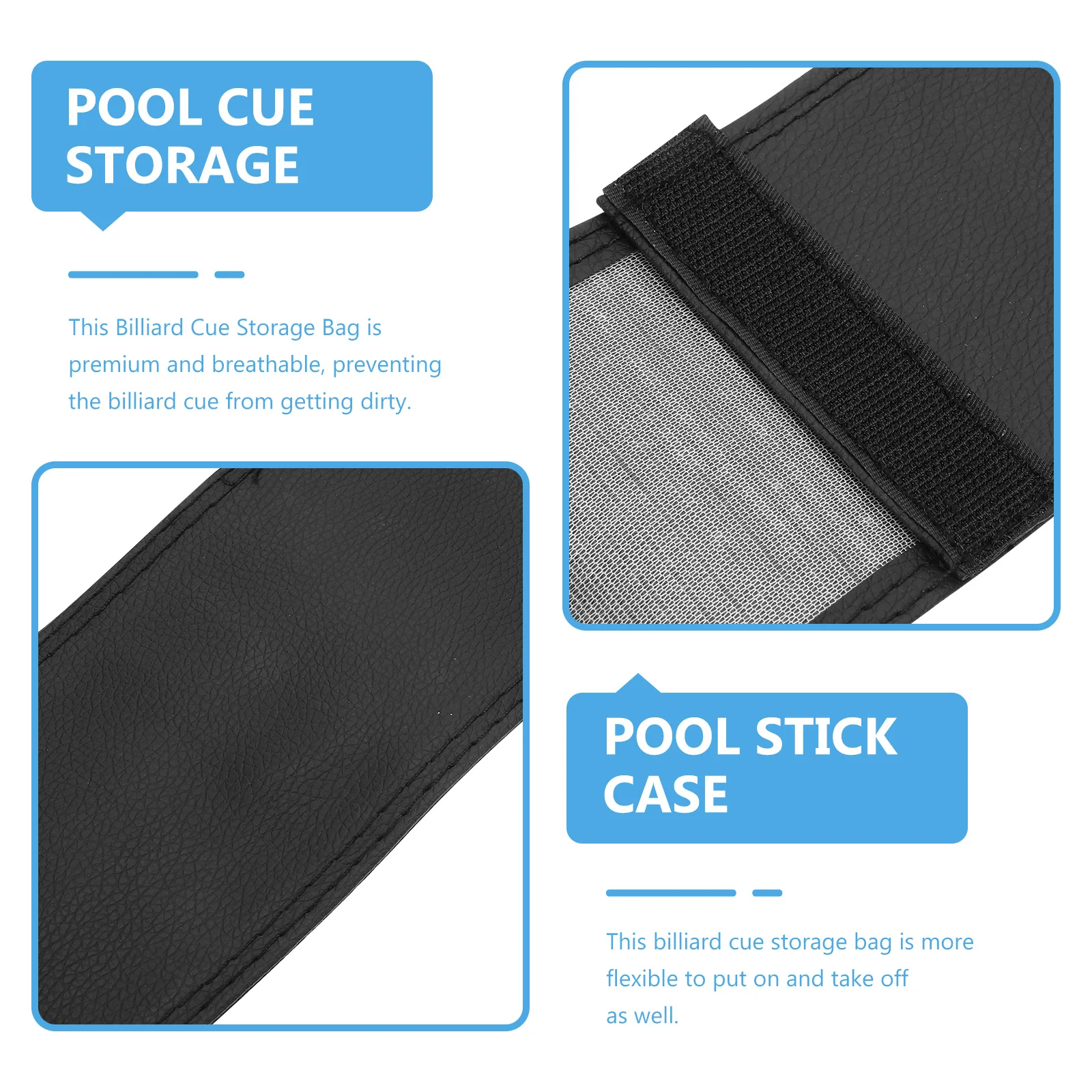 

Billiard Cue Bag PU Portable Breathable Pool Stick Case Protective Storage Organizer Holder Pool Cue Storage Billiard Rod Pouch