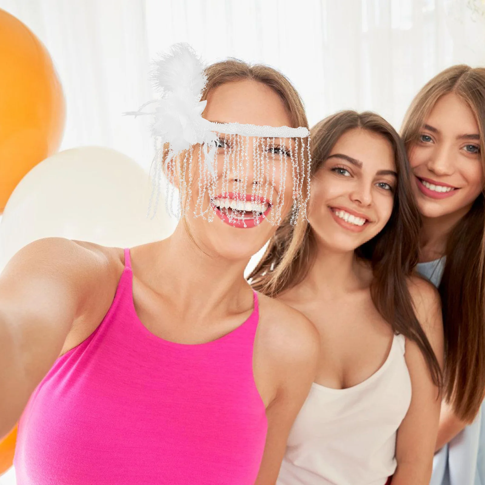 قناع شرابة بيضاء للنساء على طراز الشرير الغامض، إكسسوار للوجه التنكرية لحفلات الرقص الشرقي على الطراز القوطي للهالوين #6