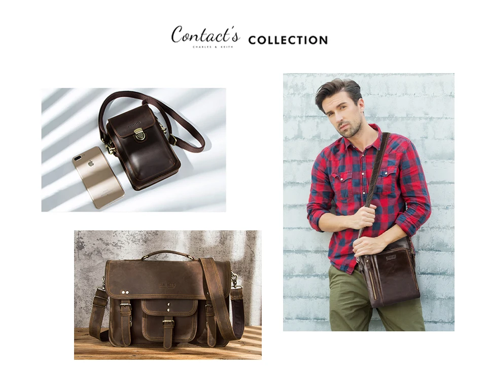 CONTACT'S Sling-Umhängetaschen aus echtem Leder für Herren, Vintage-Umhängetasche, Umhängetasche für Herren, Reisetasche für 8,3 Zoll iPad Mini – Detail 16
