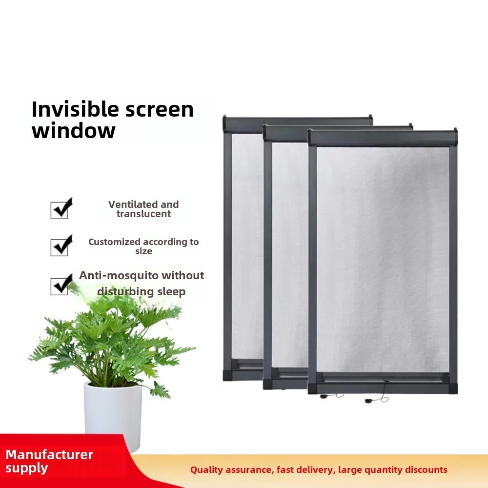 Thickened Retractable Invisible Anti-mosquito Window Screen Aluminum Alloy Window DIY Installation