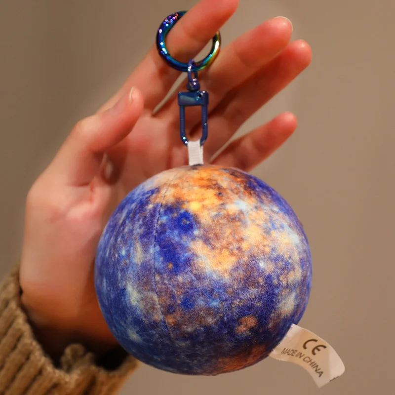10cm nova marte terra júpiter pingente de pelúcia lua realista vênus sol brinquedo de pelúcia diversão netuno urano saturno mochila encantos chaveiros