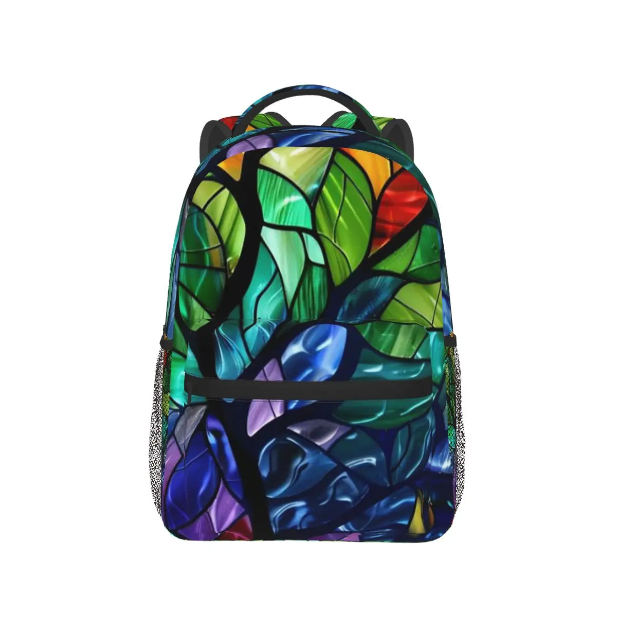 

Stained Glass Tree Design Backpack Hot Sale Daypack Large Capacity Children BookBag School Bag Shoulder Bags for Men Women