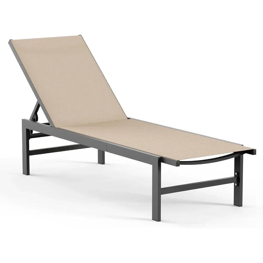 

Outdoor Lounge Chairs for Pool,Aluminum Chaise Lounge Chairs with 5-Position Recliner, Patio Lounge Chair for Backyard, Poolside