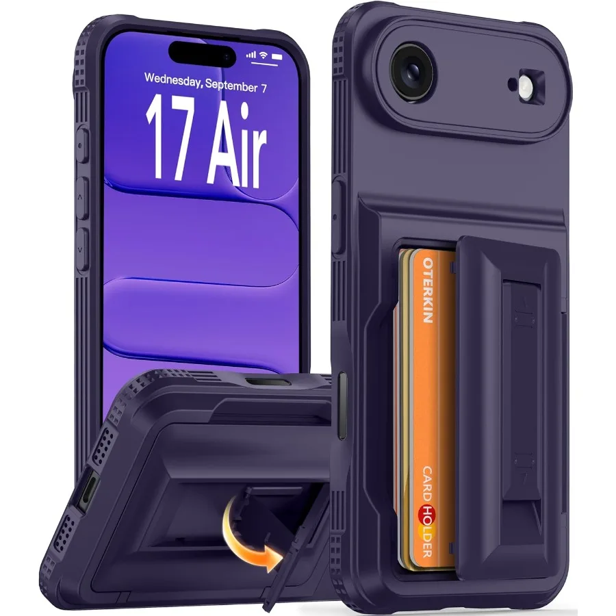 

Чехол-кошелек для iPhone Air с держателем для карт 4-5 и блокировкой RFID для увеличенной безопасности, полная защита камеры