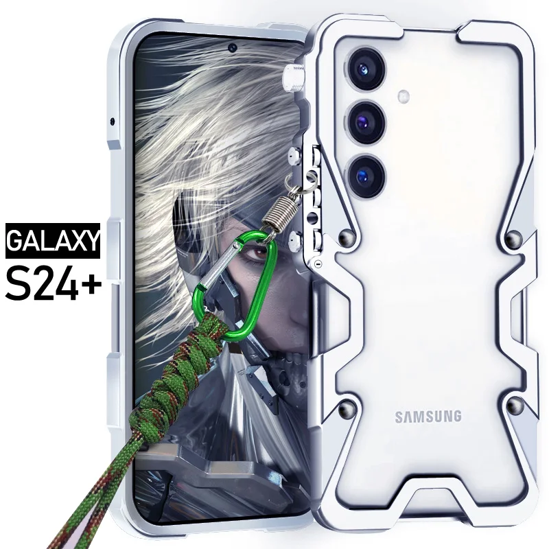 Luxury Armor Metal Aluminum Phone Bumper For Samsung Galaxy S25 S24 S23 S22 S21 + FE Ultra Cover Mechanical Purely Handmade Case