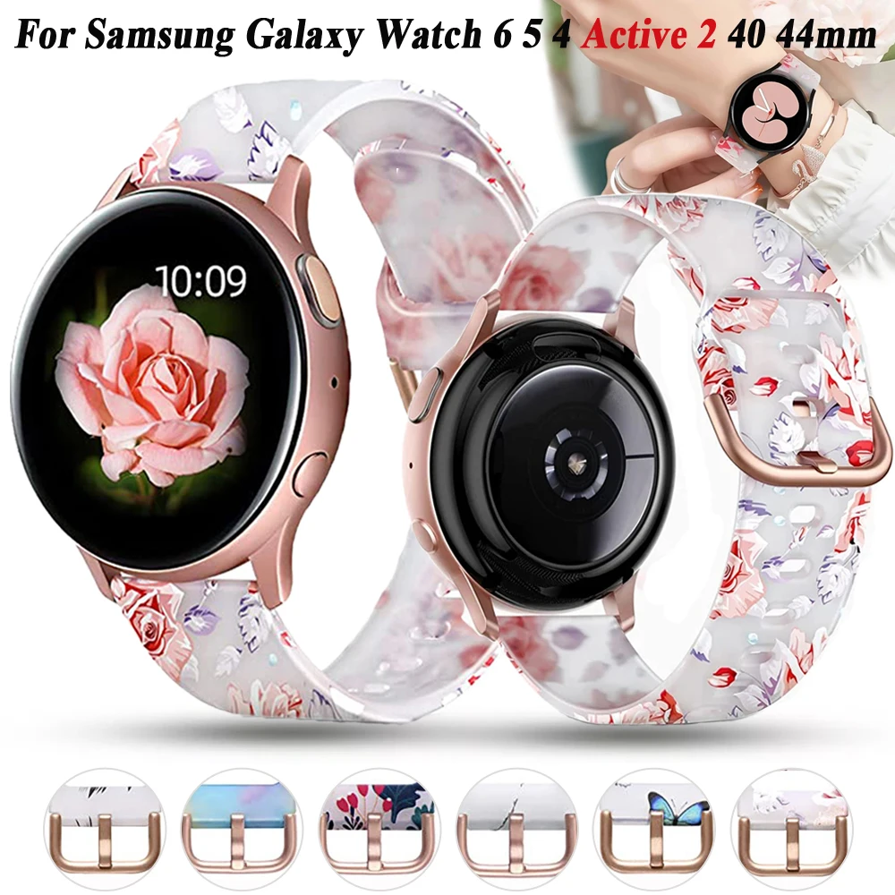 20mm Silicone Strap Watch 6 40 44mm/Classic 43/47mm Sport Smartwatch For Samsung Galaxy Watch 4/5 40/44mm Classic 46/42mm Bands