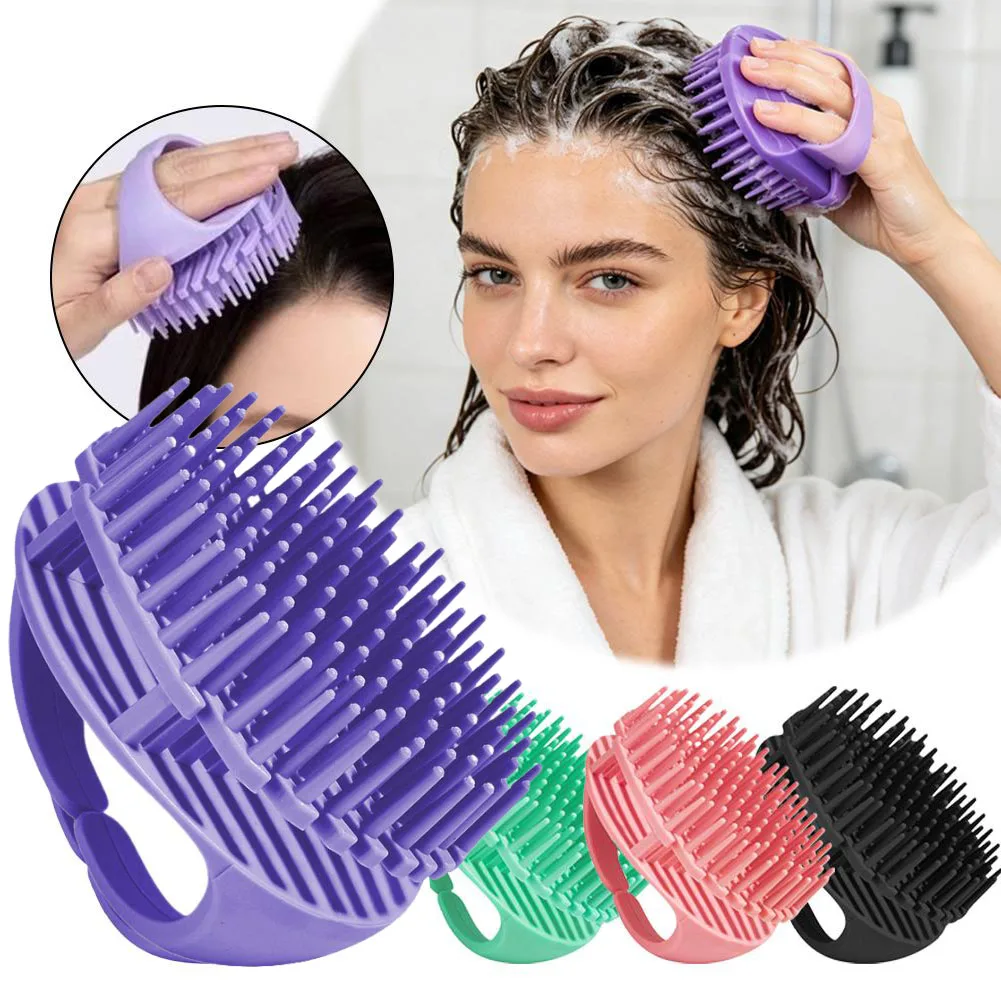 2-in-1 Scalp Hair Massager Shampoo Brush Silicone Removing Dandruff & Hair Growth  Body Scalp Massage Hair Washing Brusrh