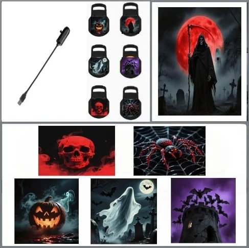 USB Projector Night Light Adjustable Flexible Hose LED Projection Lamp Halloween Skull Projector Light Bedroom Atmosphere Decor - view 3