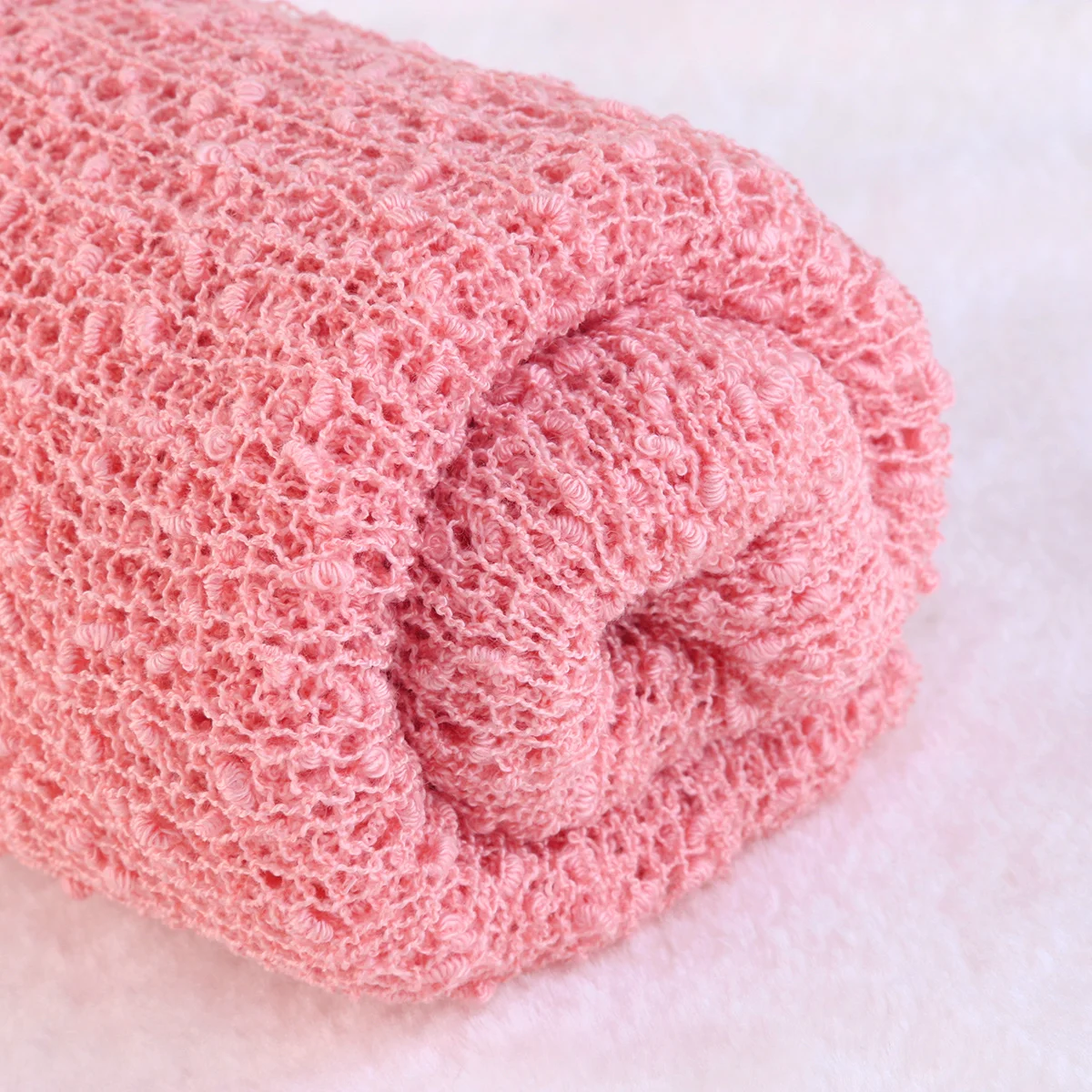 لفافة لحديثي الولادة منسوجة قابلة للتنفس لالتقاط الصور الفائقة القابلة للتمدد لجلسة الأمومة باللون الوردي #6