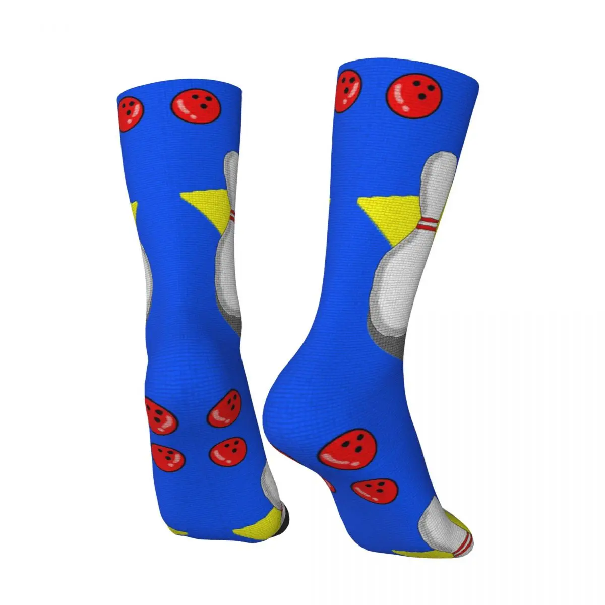 Funny Crazy Compression Sock for Men Bowling Mosaic Hip Hop Vintage Bowling Ball Happy Quality Pattern Printed Boys Crew Sock