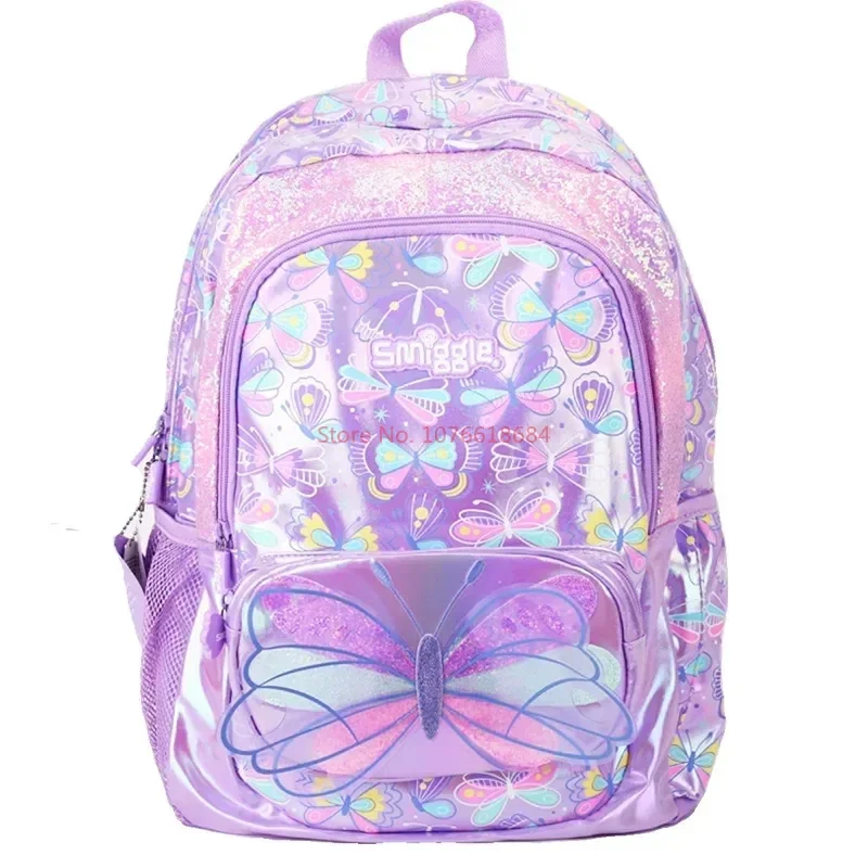 Smiggle Primary School Student Large Capacity Ultra Light Weight Reducing Butterfly Style Stationery Girl Backpack