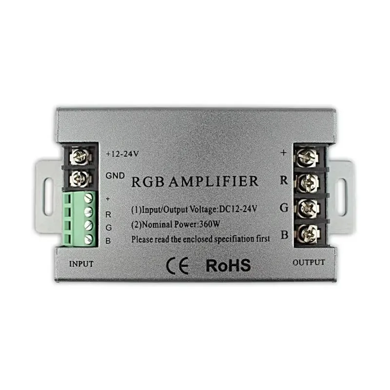 360W RGB LED Amplifier Controller DC12V-24V 30A Aluminum Shell for RGB 5050 3528 SMD LED Strip Lamp