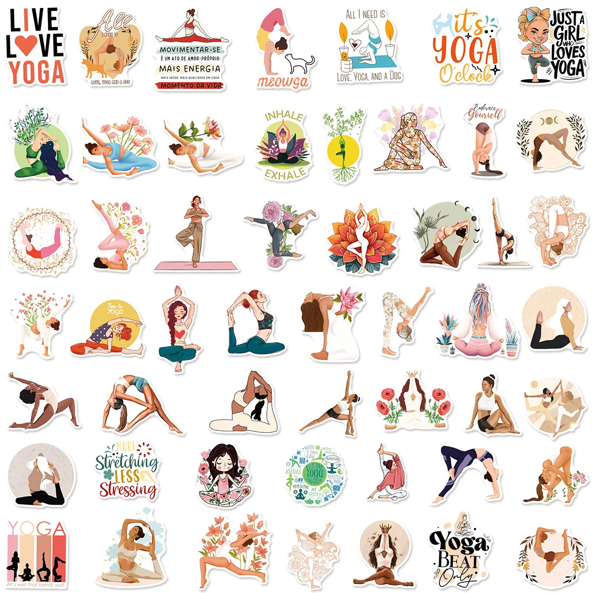 Pilates Yoga Bag - 10/50PCS Adesivos de Graffiti para Pilates