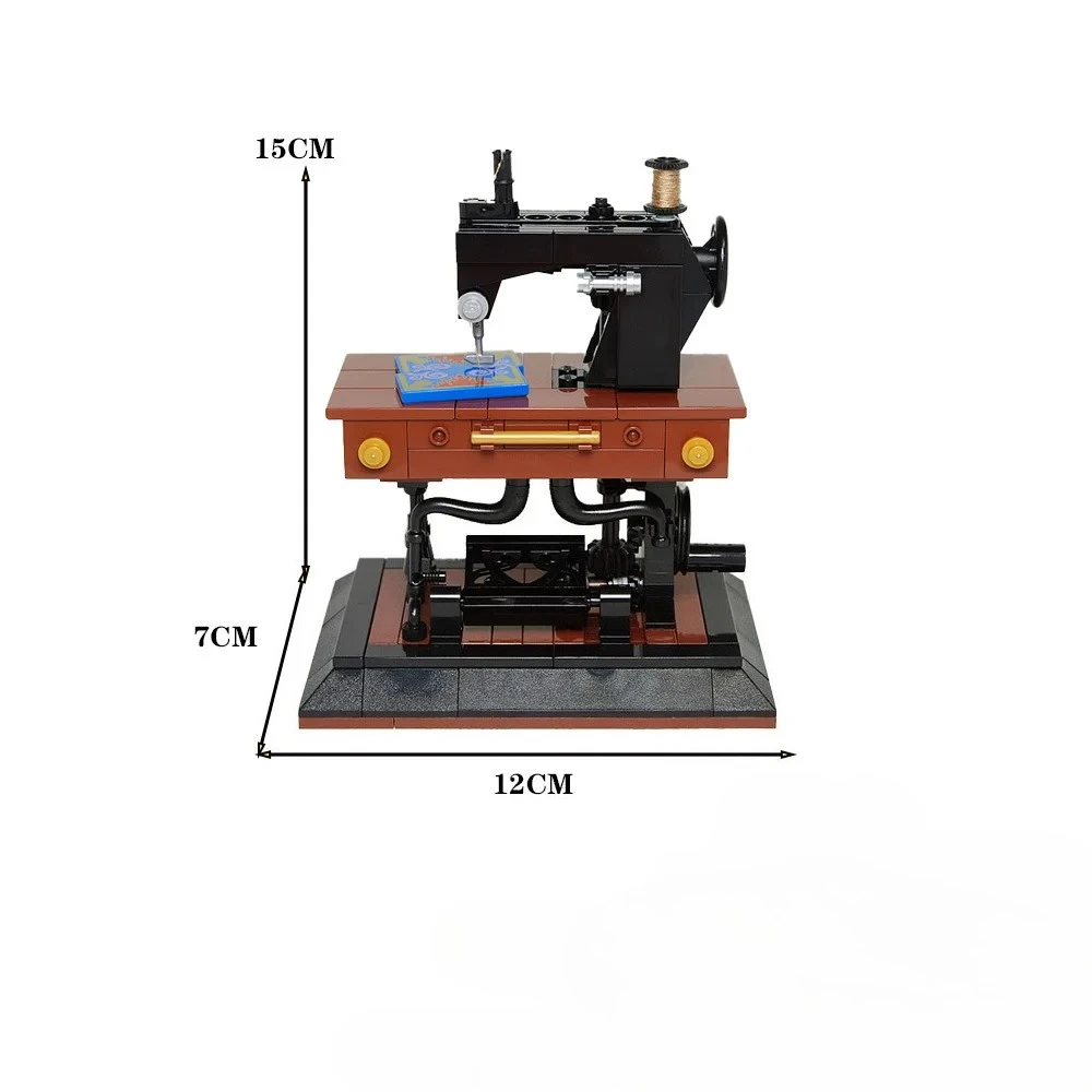 مجموعة مكعبات بناء ماكينة الخياطة MOC - نموذج تجميع DIY لعبة هدية تعليمية إبداعية لمحبي الحرف اليدوية للأطفال والكبار