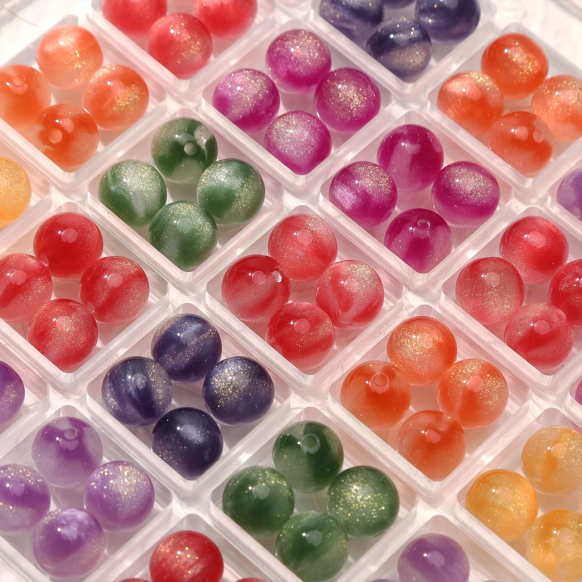 10/50pcs 10mm Resin Round Beads UV Changing Reactive Spacer Beads for DIY Necklace Bracelet Earring Jewelry Making Accessories image 5