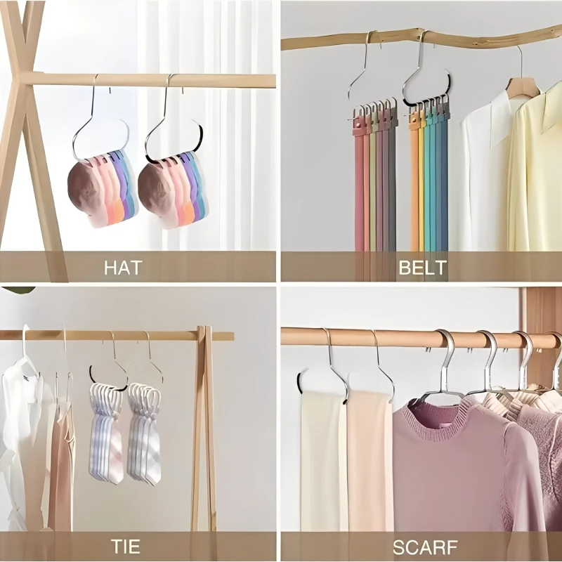 Простой в использовании универсальный круглый крючок из марганцевой стали — идеально подходит для шапок, галстуков, шарфов и сумок, прочная несущая способность, не деформируется