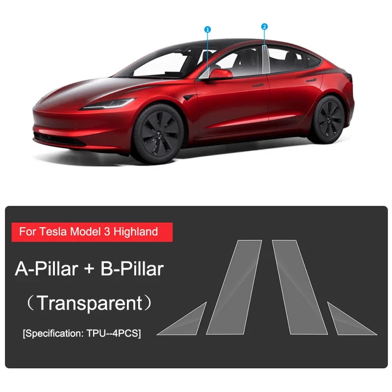 

Для Tesla Model 3 Highland 2023 2024 Дверная защитная пленка из ТПУ от грязи Модель 3+ Чехлы для одежды Фара Задний фонарь Черные пленки