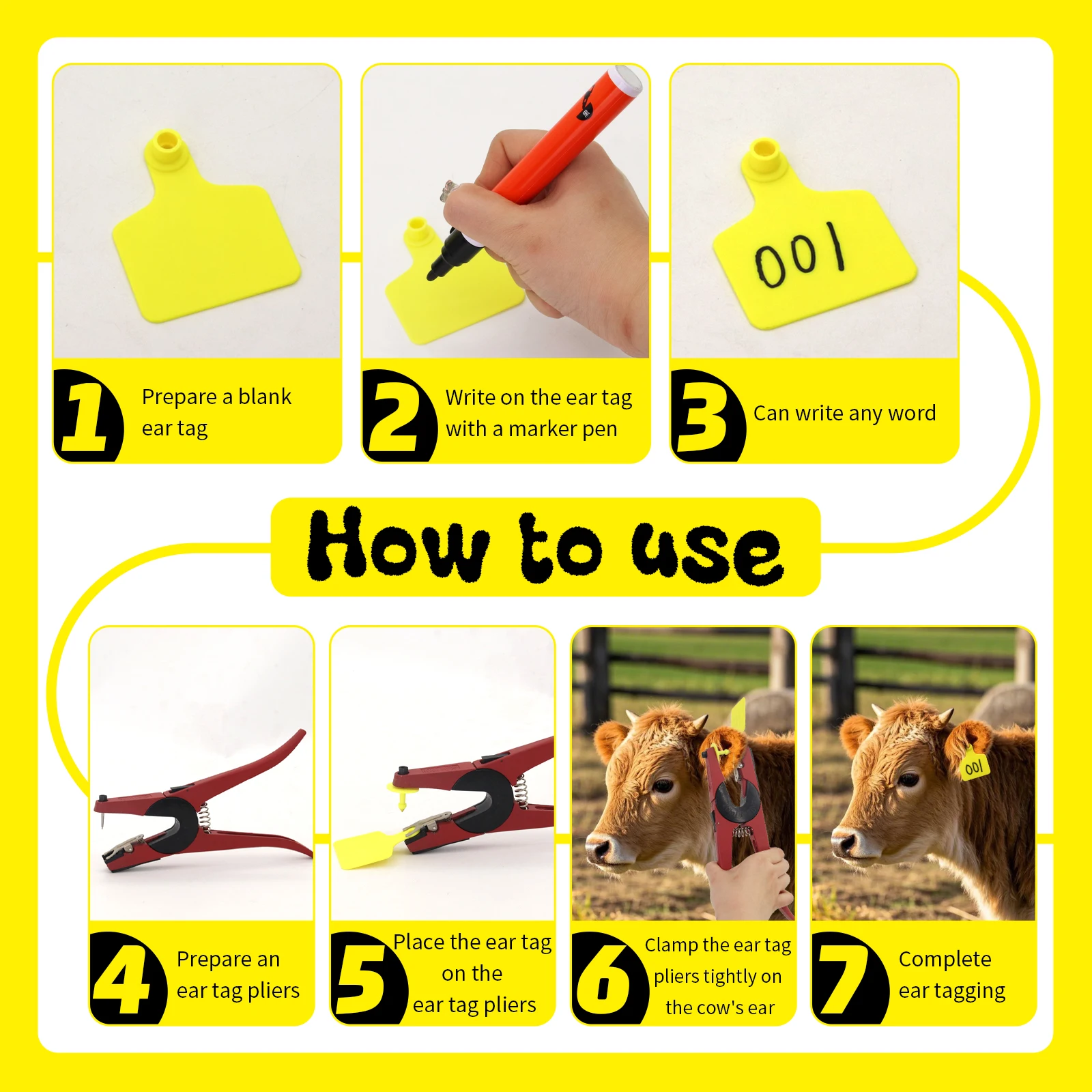 100Pcs Animal Identification Ear Tag TPU No Word Calf Ear Tag Apply to Pig Cattle Sheep Farm Livestock Feeding Tools 75mm x 60mm