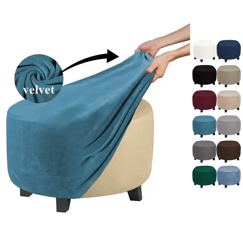 Velvet Ottoman Stoo… - image
