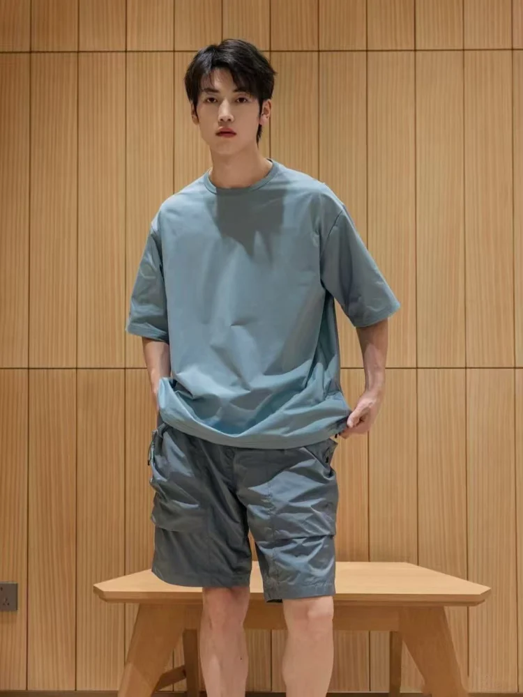 

Спорт на открытом воздухе, повседневная длина пять четвертей, дышащая, тихосохнущая, легкая, летняя, модная, мужская нижняя одежда свободного покроя