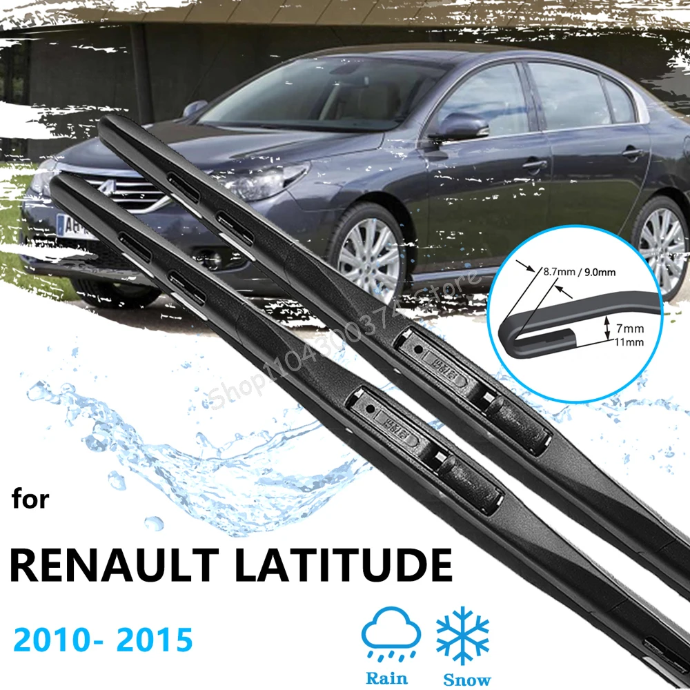 

2x For Renault Latitude Samsung SM5 Safrane Code L70 Accessories 2010~2015 Car Front Wiper Tablet Blades Rubber Windows Cleaning