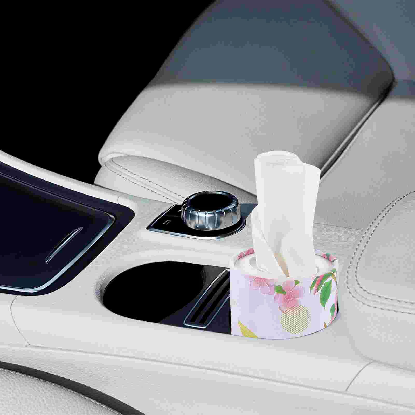 Multifunções Car Tissue Box Cover Holder, Auto Tubo De Papel Redondo, Segurança Quebrada, Janela Tissue Cup, Segurança Pacote Decor