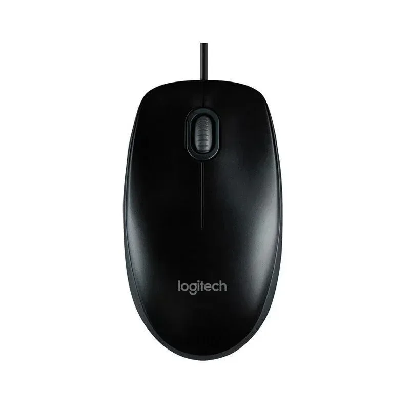 ماوس كمبيوتر سلكي USB أصلي من Logitech M100، 3 أزرار، تتبع بصري، للكمبيوتر المكتبي والكمبيوتر المحمول، أسود