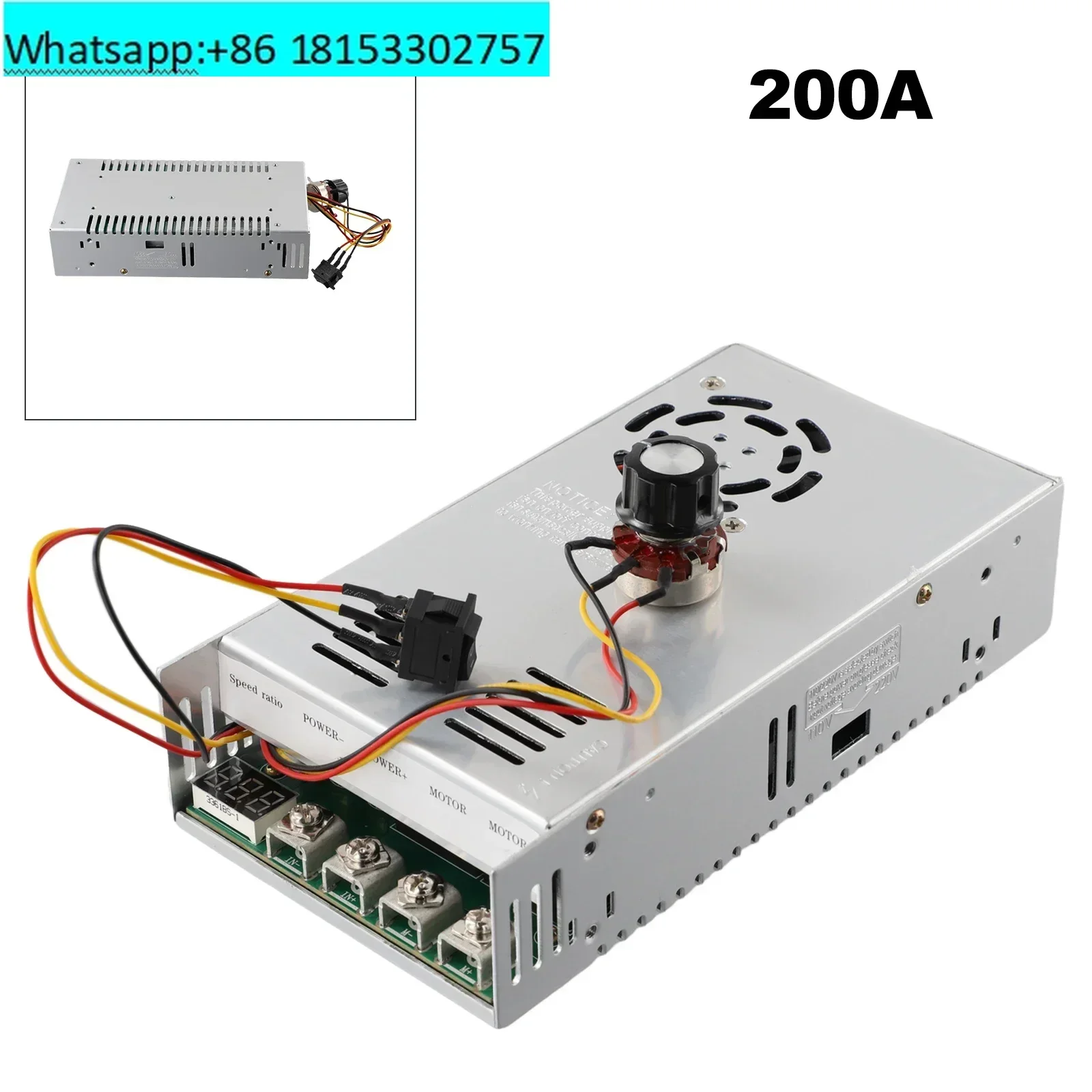 200A Governor DC Motor Reducer PWM Controller High-Power Industrial Forward Reverse DC 12-48V Qudai 200A-S2 Linear Under Load