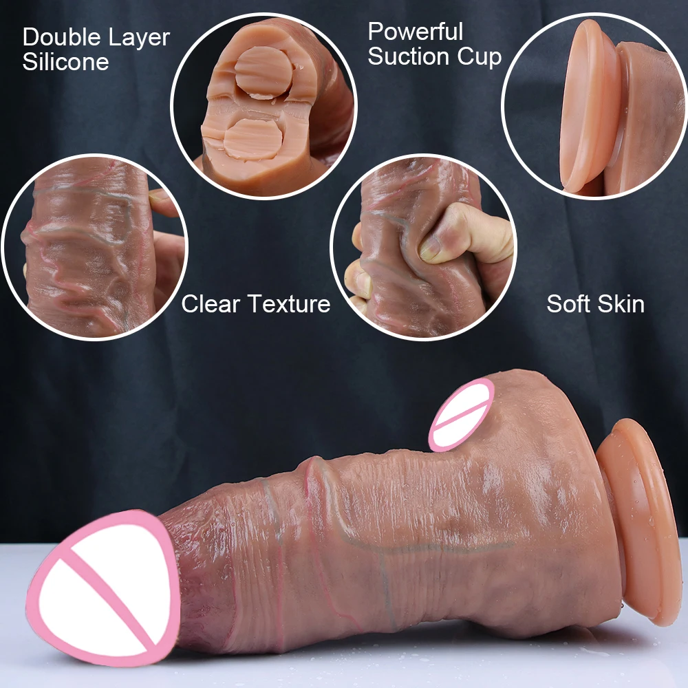 Soft Huge Dildo Skin Feeling Realistic Penis Female Masturbator Anal Sex Toys Silicone Suction Cup Adults For Women Big Dick