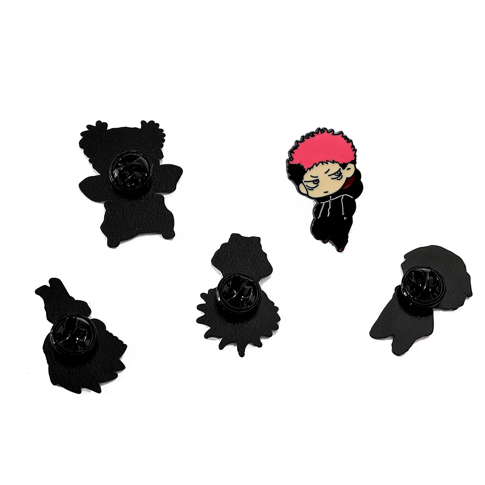 5 Pcs Creative anime Jujutsu Kaisen Brooch Funny Ryomen Sukuna Enamel lapel badge backpack shirt clothes pin Jewelry Accessories