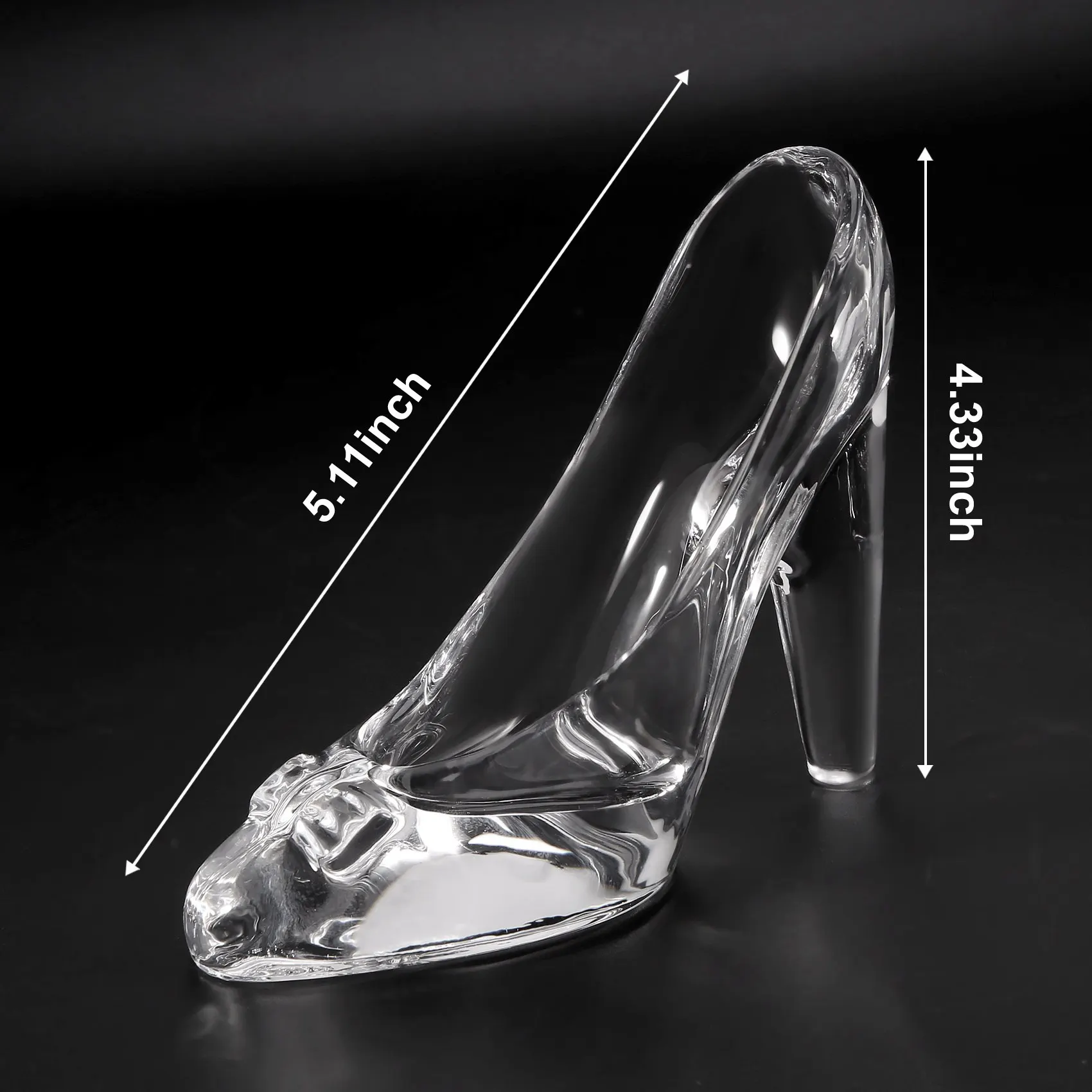 New Crystal Shoes Glass Birthday Gift Home Decor Cinderella High-Heeled Shoes Wedding Shoes Figurines Miniatures Ornament