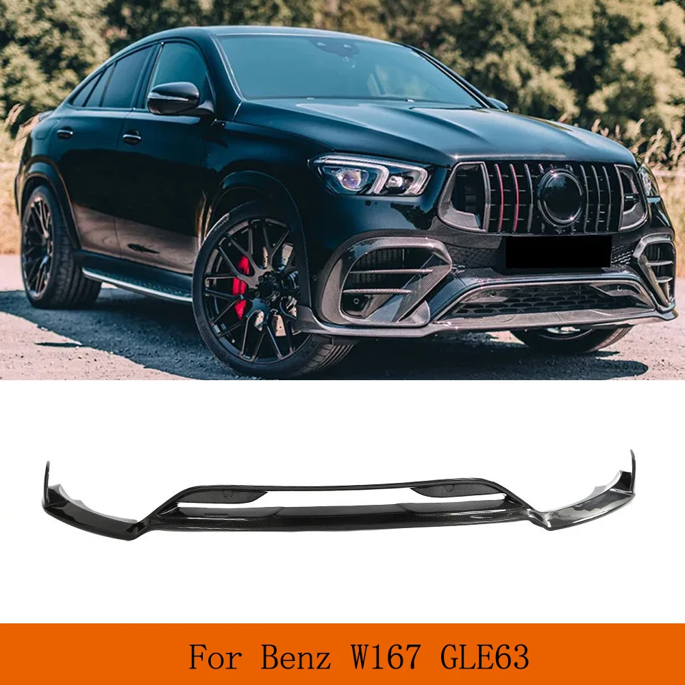 

For Mercedes Benz GLE Clas W167 C167 GLE450 GLE53 GLE63 AMG Carbon Fiber Car Front Bumper Lip Spoiler Body Kits 2020-2022