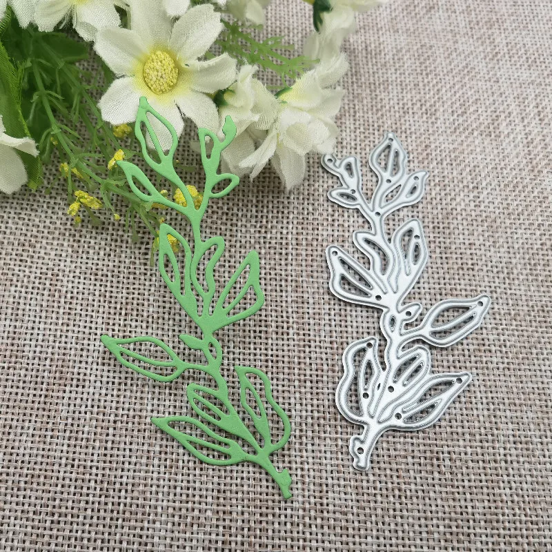 Branches and willow leaves background Metal Cutting Dies Stencils For DIY Scrapbooking Decorative Embossing Handcraft Template