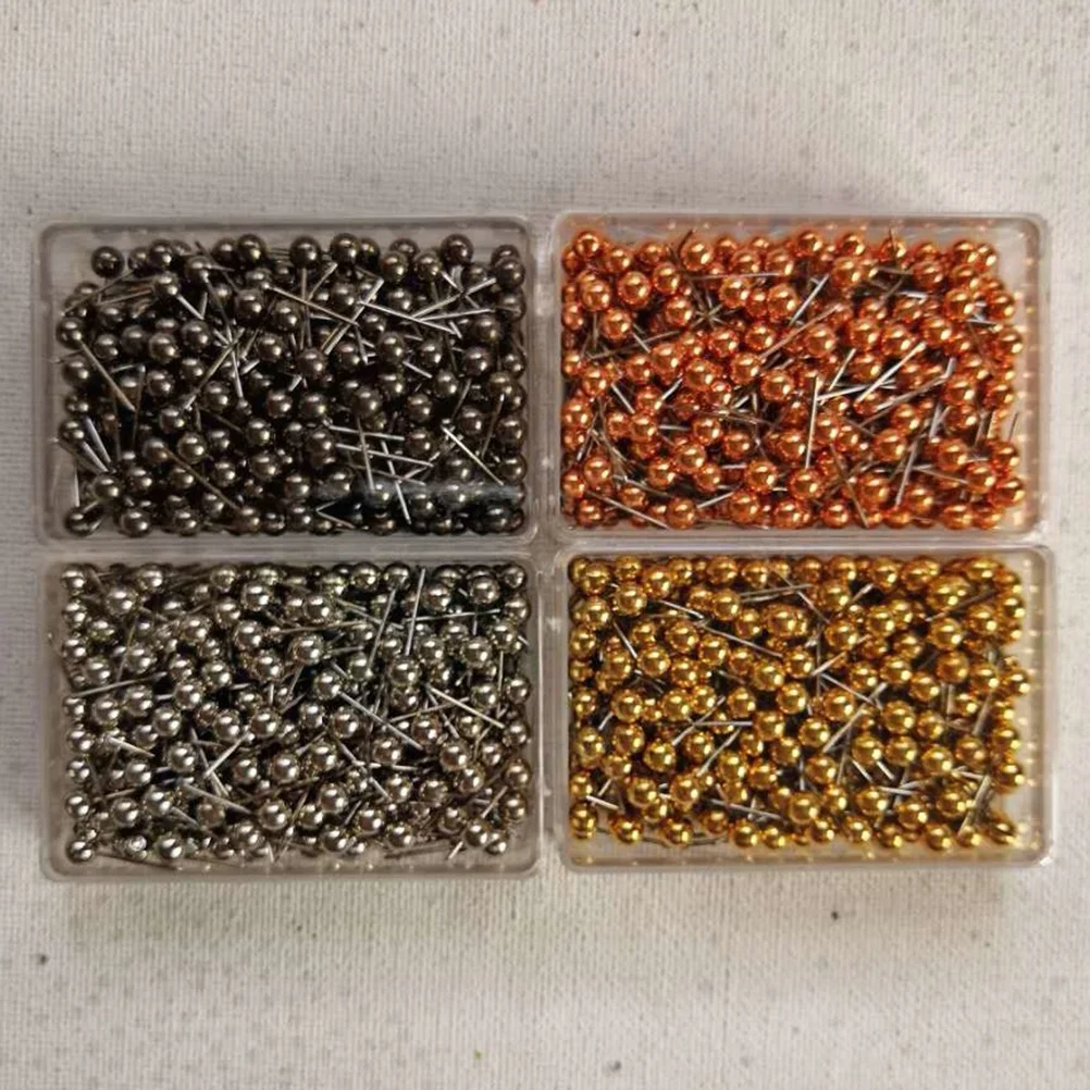 

800pcs 4 Colors Round Head Map Flag Push Map Tacks for School Home Office push pins flag push pins map flag pins