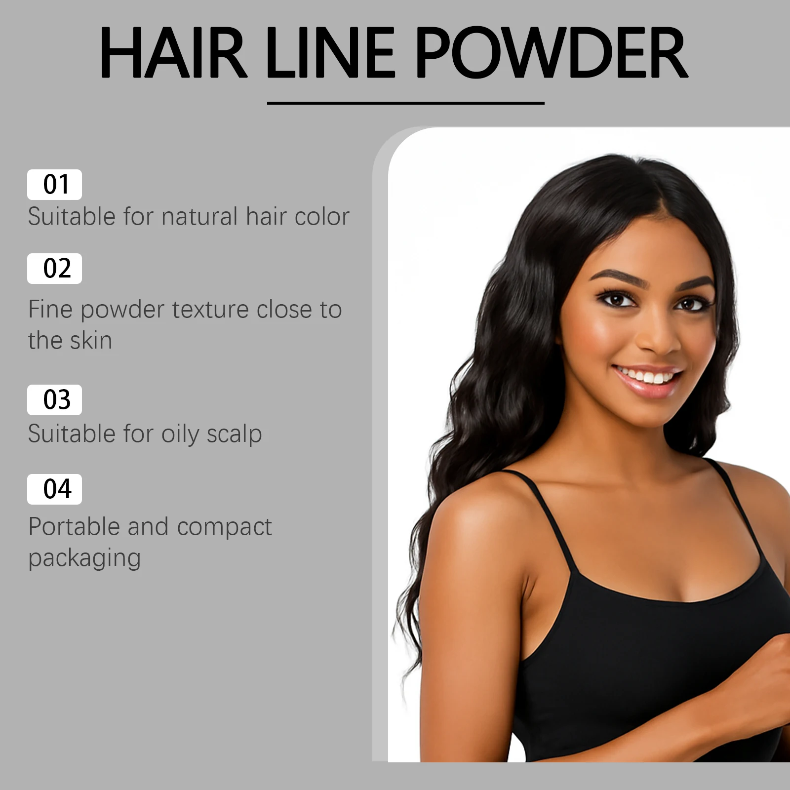 

Volumizing Dark Brown Hairline Powder - Fills & Covers Hairline Gaps, Aids Daily Contour Styling, Portable Hair Touch-Up Powder