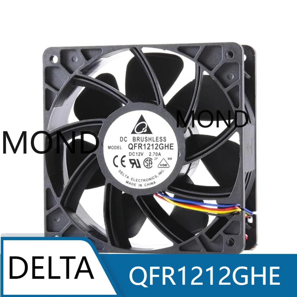 

Delta QFR1212GHE Server Fan Cooling 12V 12038 12CM 7000RPM 120*120*38mm PMW High Air Volume Violent Double Ball Cooler Ant S7 S9