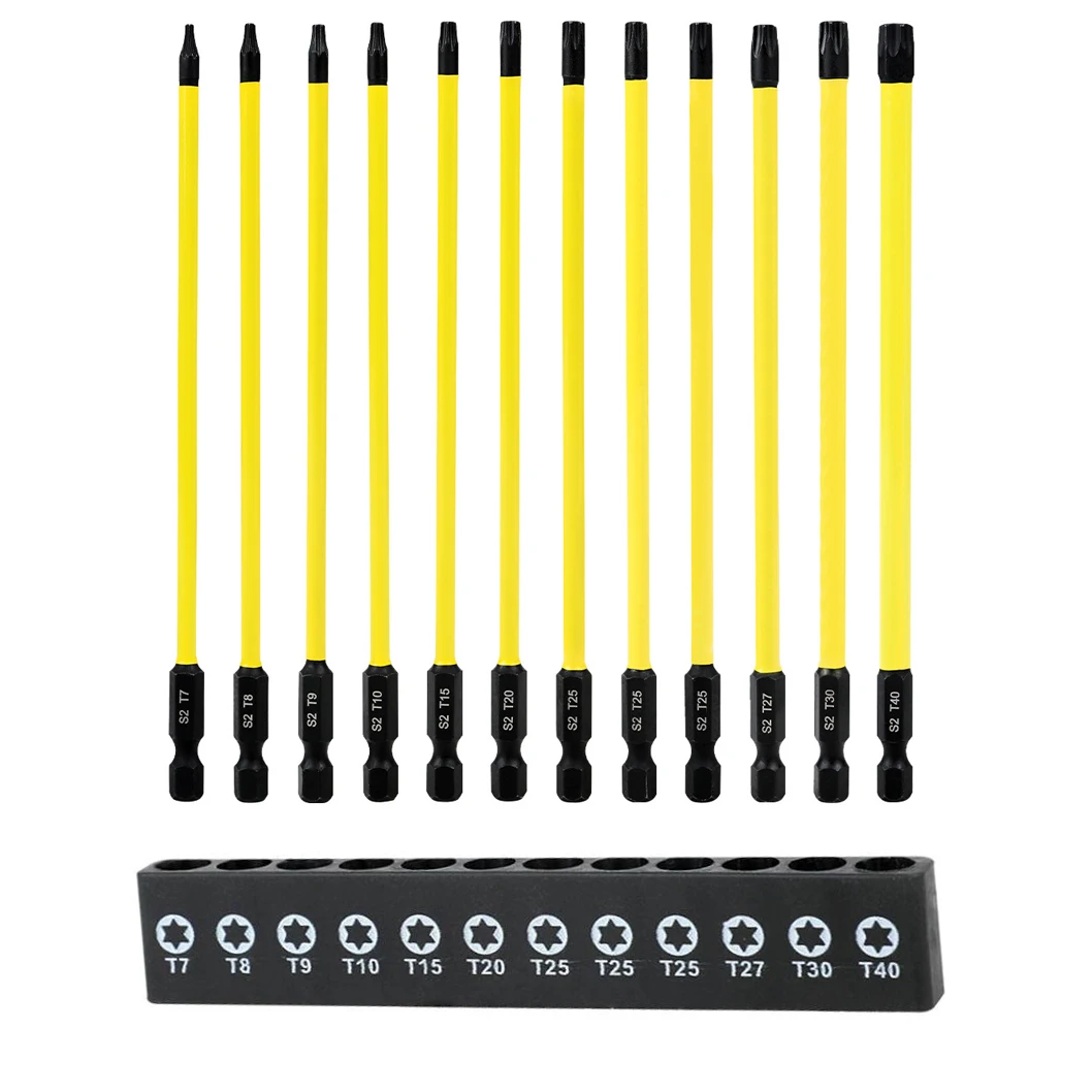 150mm Screwdriver Bit Set Extended Magnetic For Torx- Star Bit With Hole T15 T25 T30 T40 Screw Driver Hand Tools