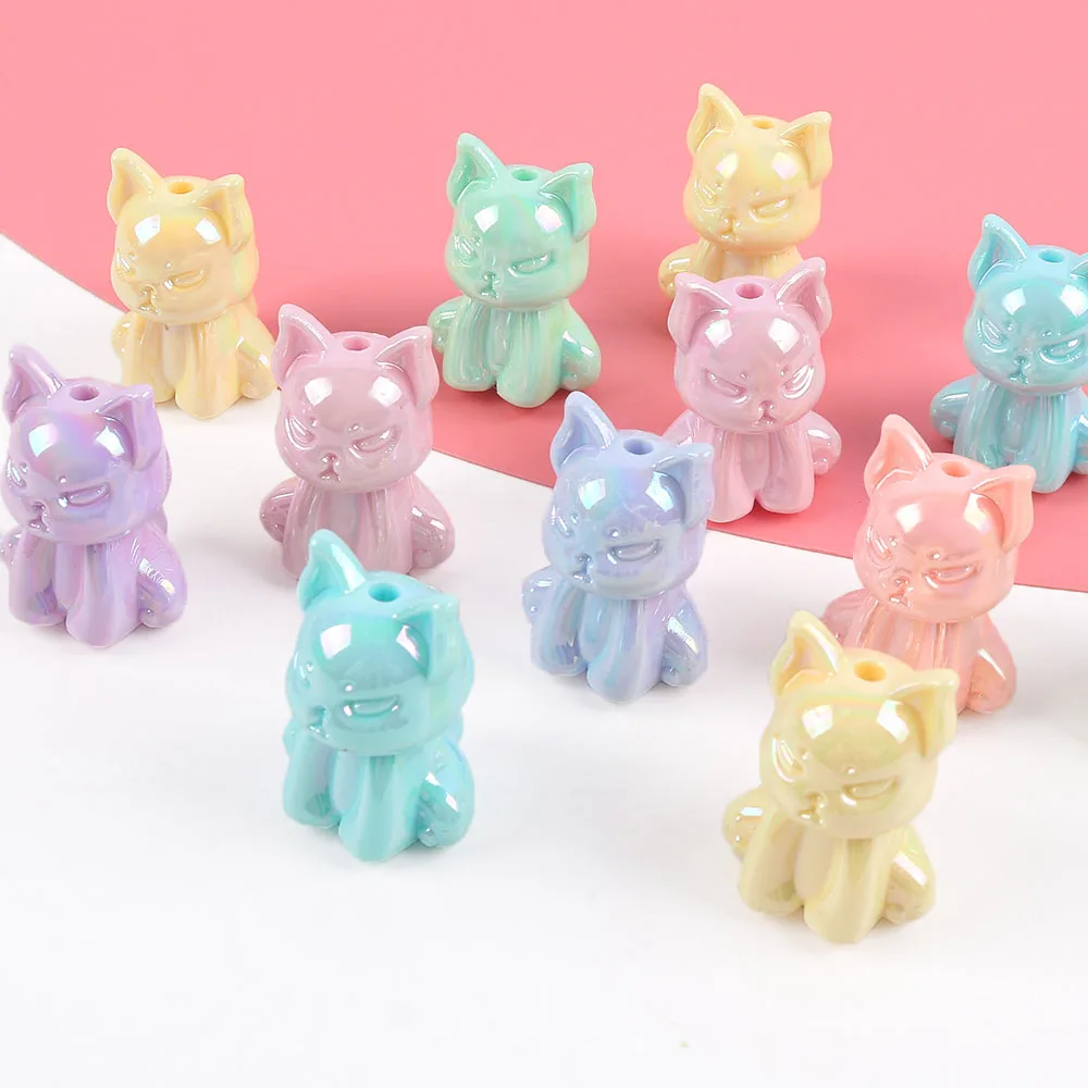 

4pcs Candy Color Acrylic Fox Loose Beads Handmade Necklace Bracelet Bead Jewelry Making Materials Diy Accessories