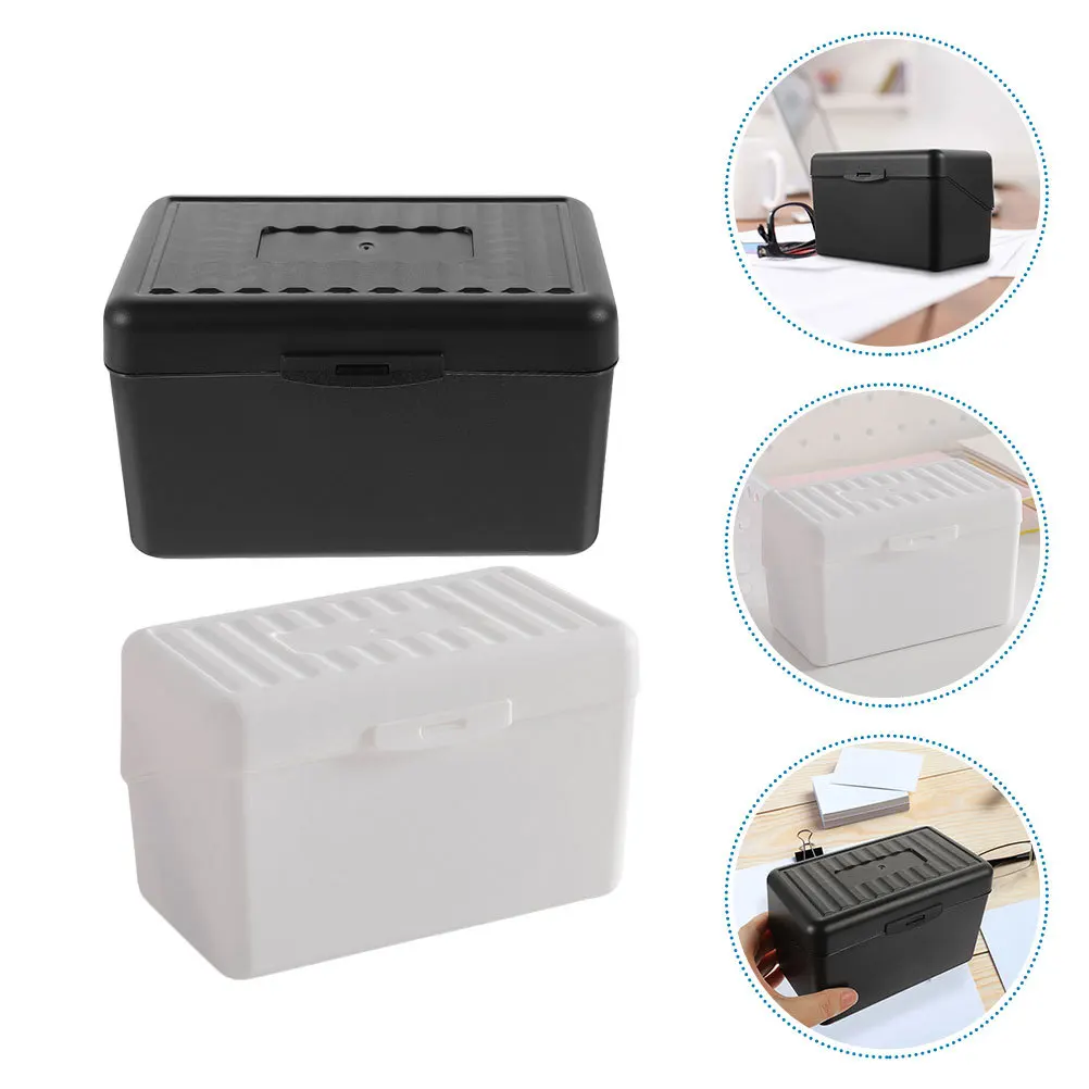 2Pcs Visitenkarte Lagerung Box Multi-Funktion Organizer Tragbare Büro Zubehör Große Kapazität Stabile Halten Business Liefert