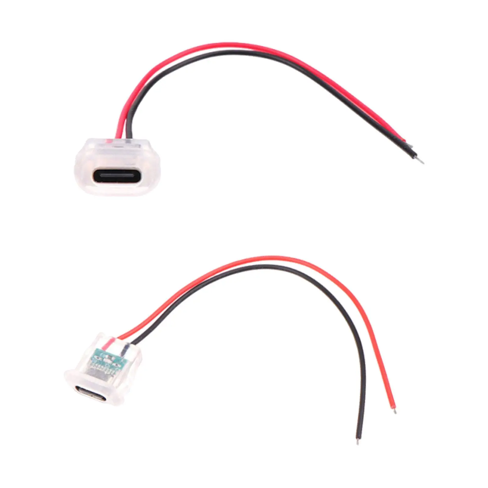 Waterproof USB C Female Chassis Cable Extension ABS Connector Power Wire for Table Lamps DIY Projects