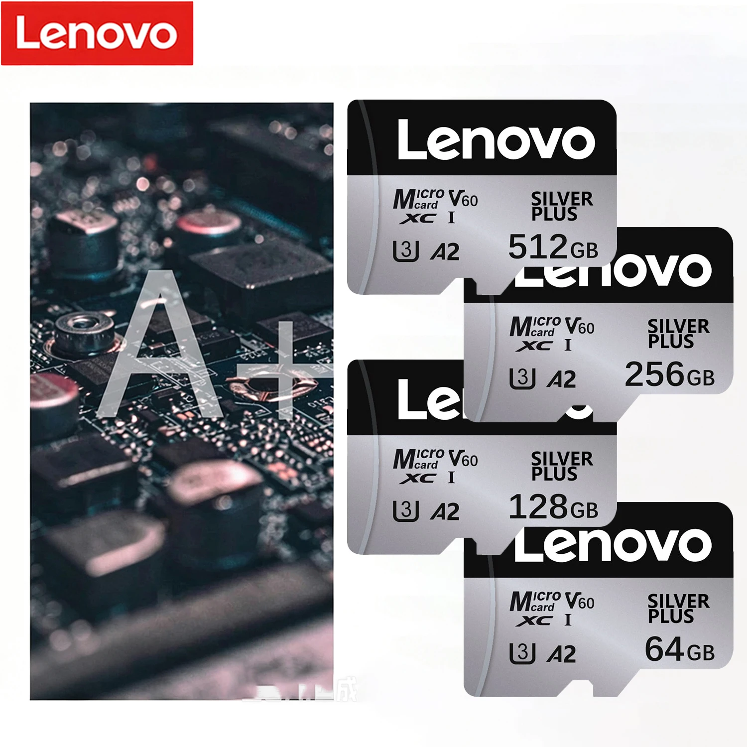 Lenovo Secure SD Card Memory Card 128GB 512GB High Speed U3 V60 Universal Micro TF Card 64GB for Smartphone Dash Cam Camera