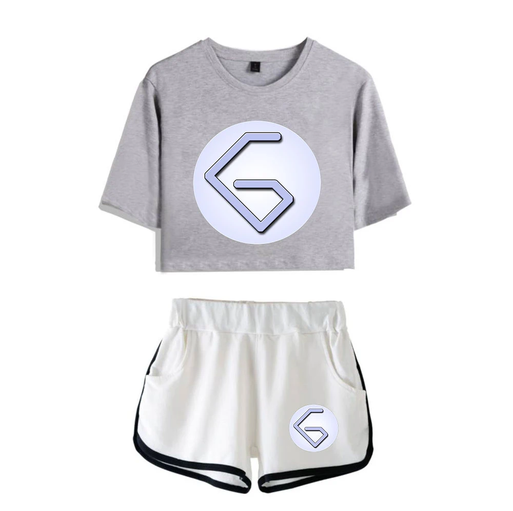 Youthful Game GeorgeNotFound Merch Printed Two Piece Set Women Sexy Shorts+lovely T-shirt Cute Dew navel Sport Girl suits - Image 5